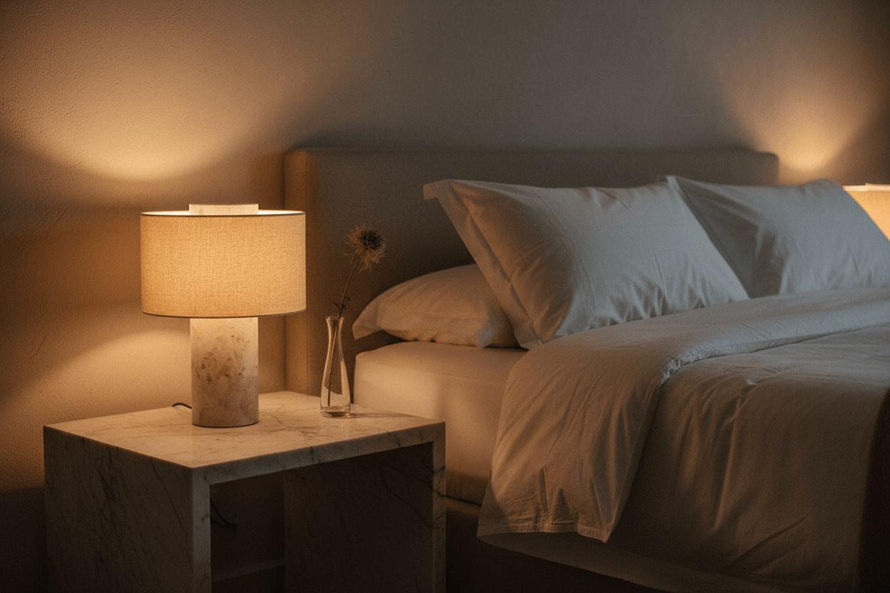 Marble Lamp Correct Ratio - Bedroom