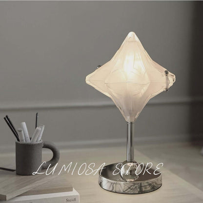 French Postmodern Star Table Lamp – LED Touch Control Rechargeable Glass Bedside Night Light for Home Decor & Gifts
