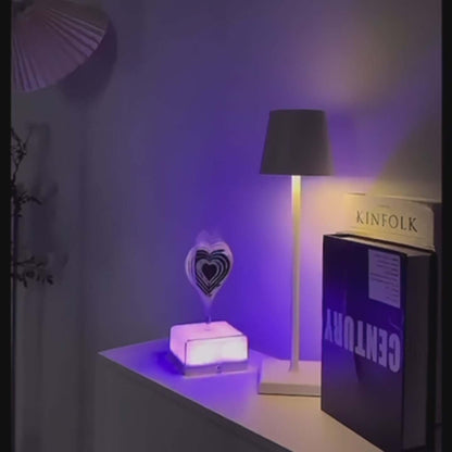 LED Bedside Lamp – Rotating, Touch Control, 16-Color Rechargeable