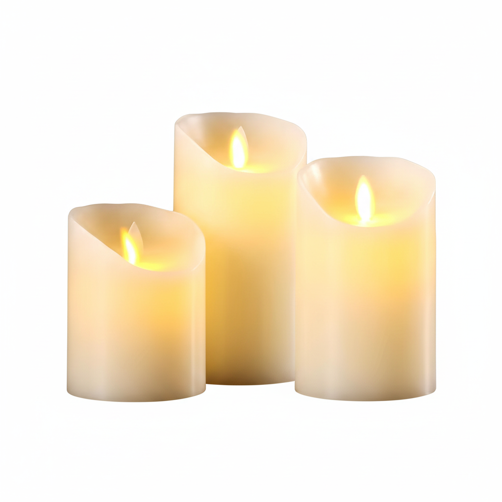 Realistic Moving Flame LED Candle - Battery Operated Flameless Flickering Candle for Safe Home Ambiance