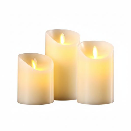 Realistic Moving Flame LED Candle - Battery Operated Flameless Flickering Candle for Safe Home Ambiance