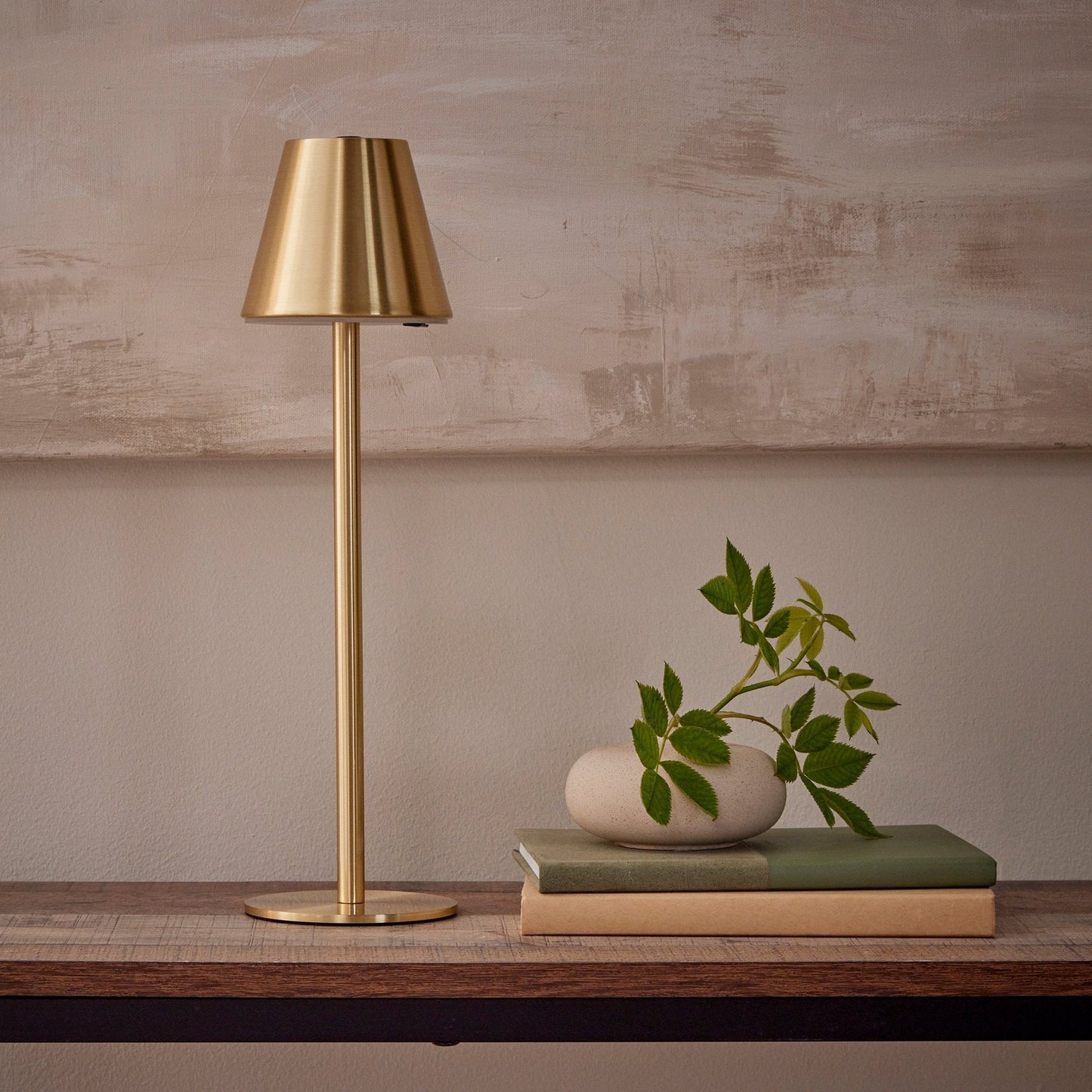 Rechargeable gold LED desk lamp with 3 color modes