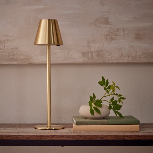 Rechargeable gold LED desk lamp with 3 color modes