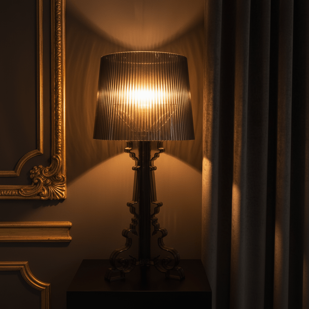 Acrylic Baroque Style Table Lamp - 19" Aesthetic Accent Lighting