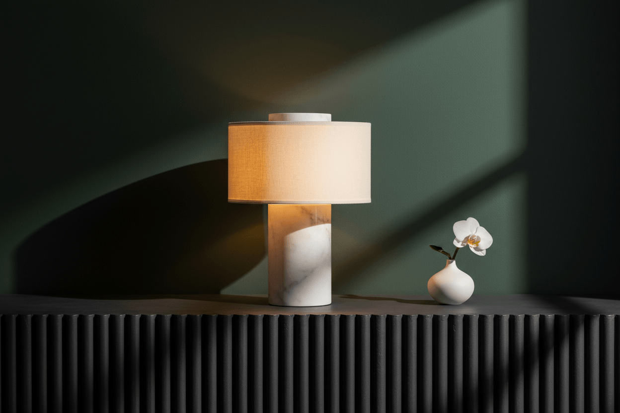White Marble Lamp - Dark Moody