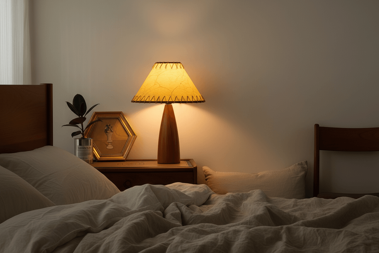 Yellow Shade Lamp - Bedroom