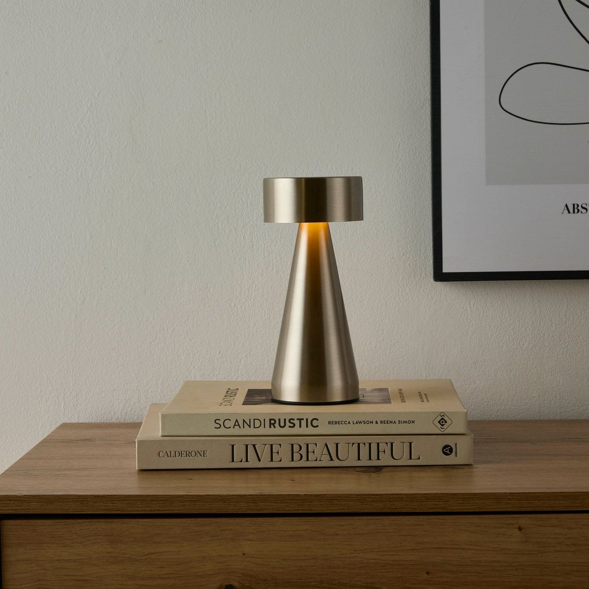 Portable LED lamp with 3 touch light modes gold and silver