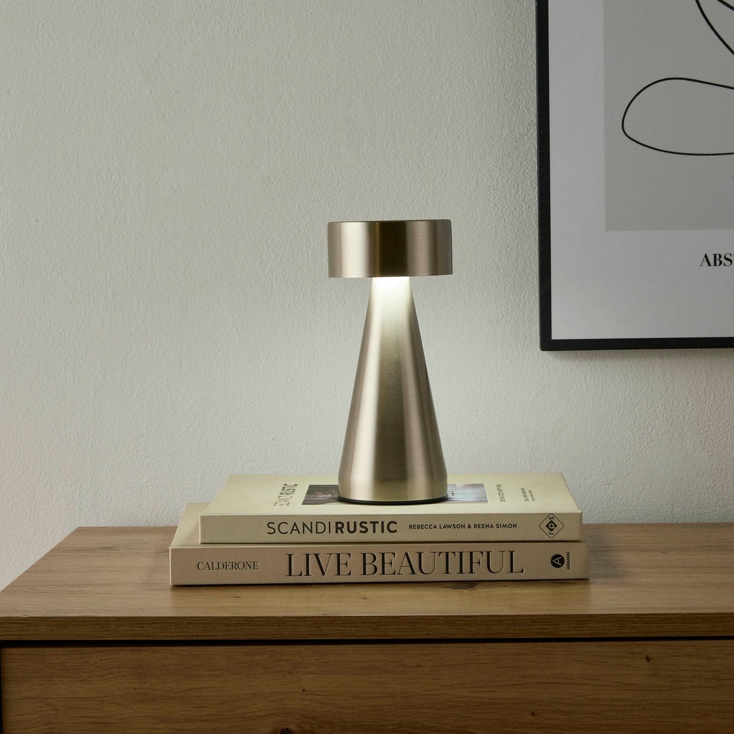 Small bedside LED table lamp for bedroom and desk