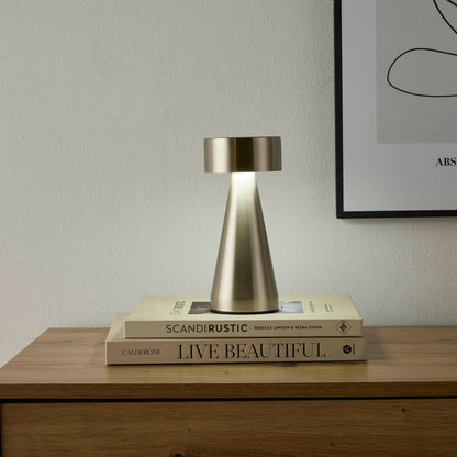 Small bedside LED table lamp for bedroom and desk